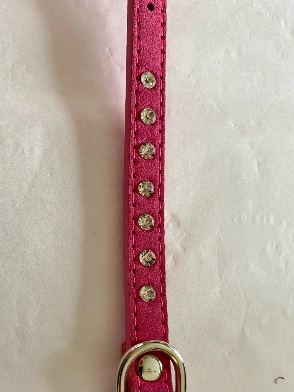 10” Rhinestone Dog  Collar in Deep Pink - XXS